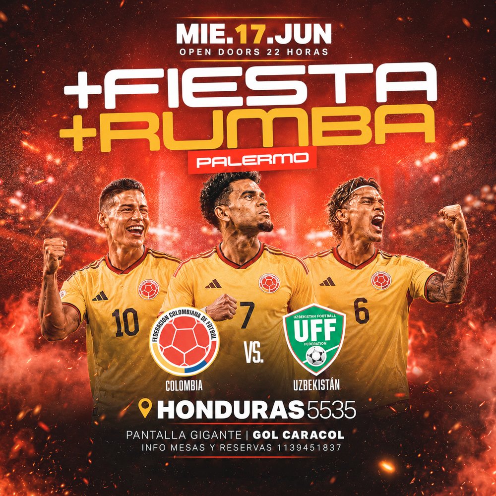 Colombia vs Uzbekistán: Rumba y Fiesta Fan Fest Mundial 2026 en Palermo