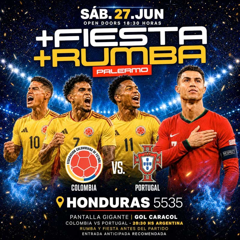 Colombia vs Portugal: Rumba y Fiesta Fan Fest Mundial 2026 en Palermo