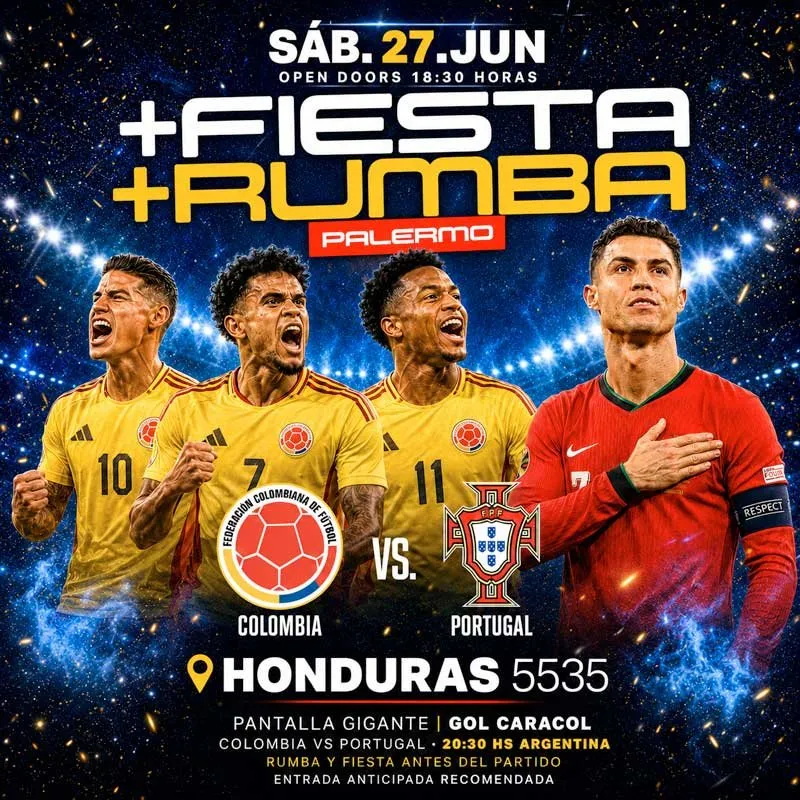 Colombia vs Portugal: Rumba y Fiesta Fan Fest Mundial 2026 en Palermo