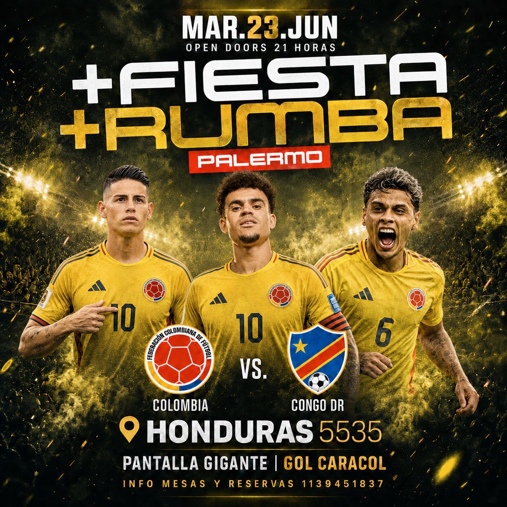 Colombia vs Congo DR: Rumba y Fiesta Fan Fest Mundial 2026 en Palermo